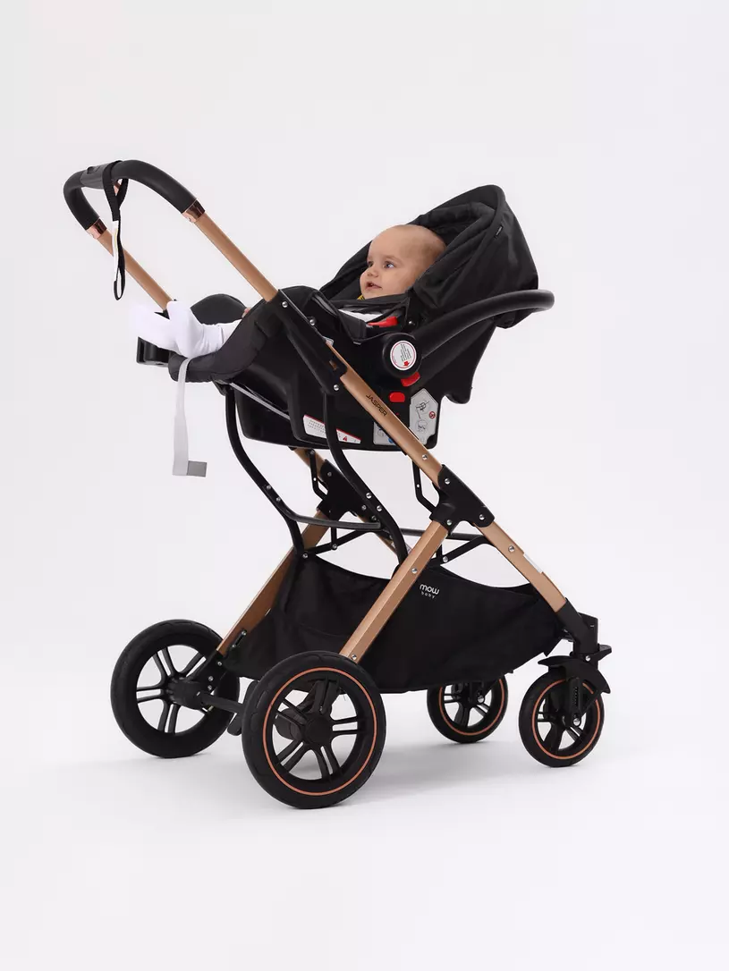 Коляска-трансформер 3 в 1 Mowbaby Jasper Gold black