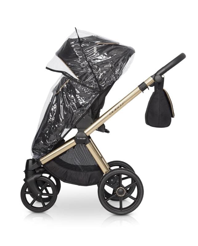 Коляска 2 в 1 Riko Qubus 05 черно-золотой