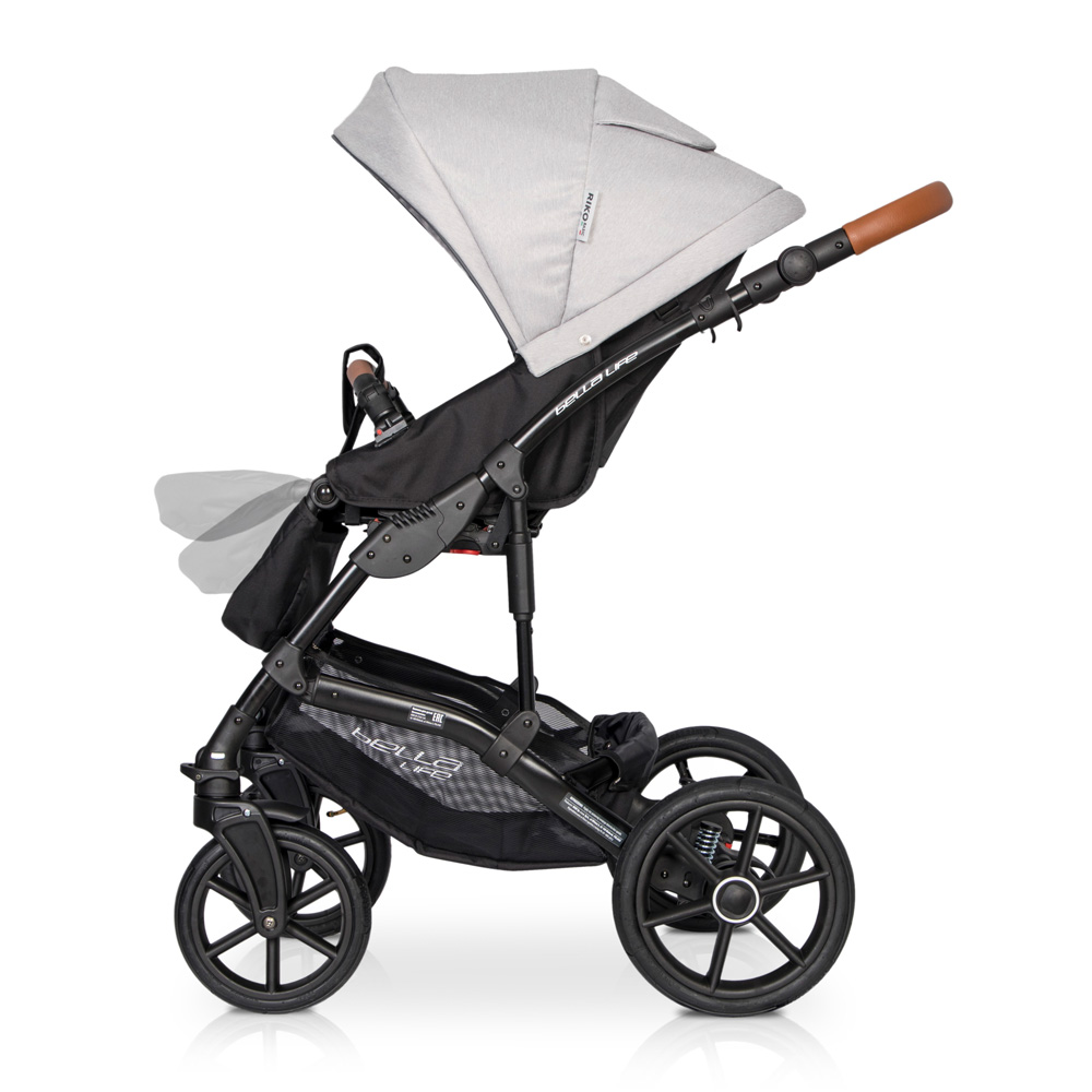 Коляска 3 в 1 Riko Basic Bella Life 01 Grey Fox серый