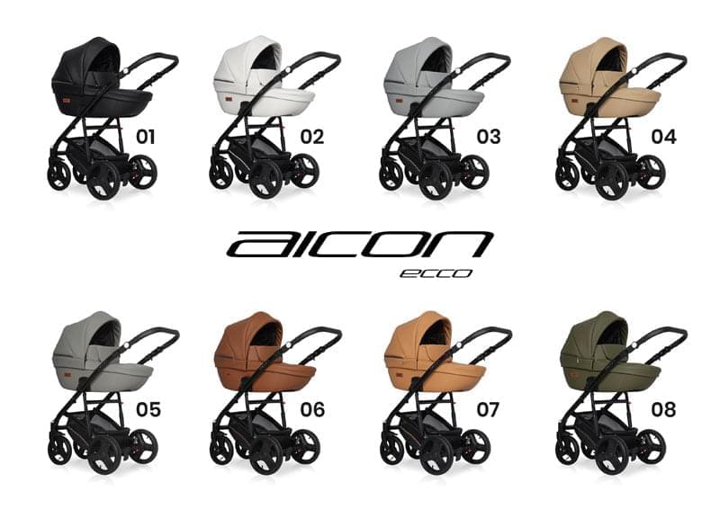 Коляска 2 в 1 Riko Basic Aicon Ecco 03 серый