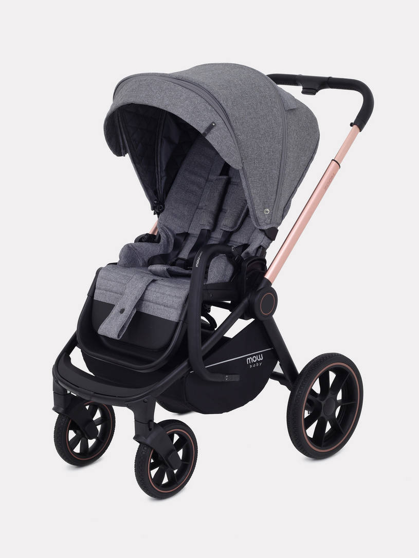 Коляска 2 в 1 MOWBaby ZOOM PU RA086 Gold Grey