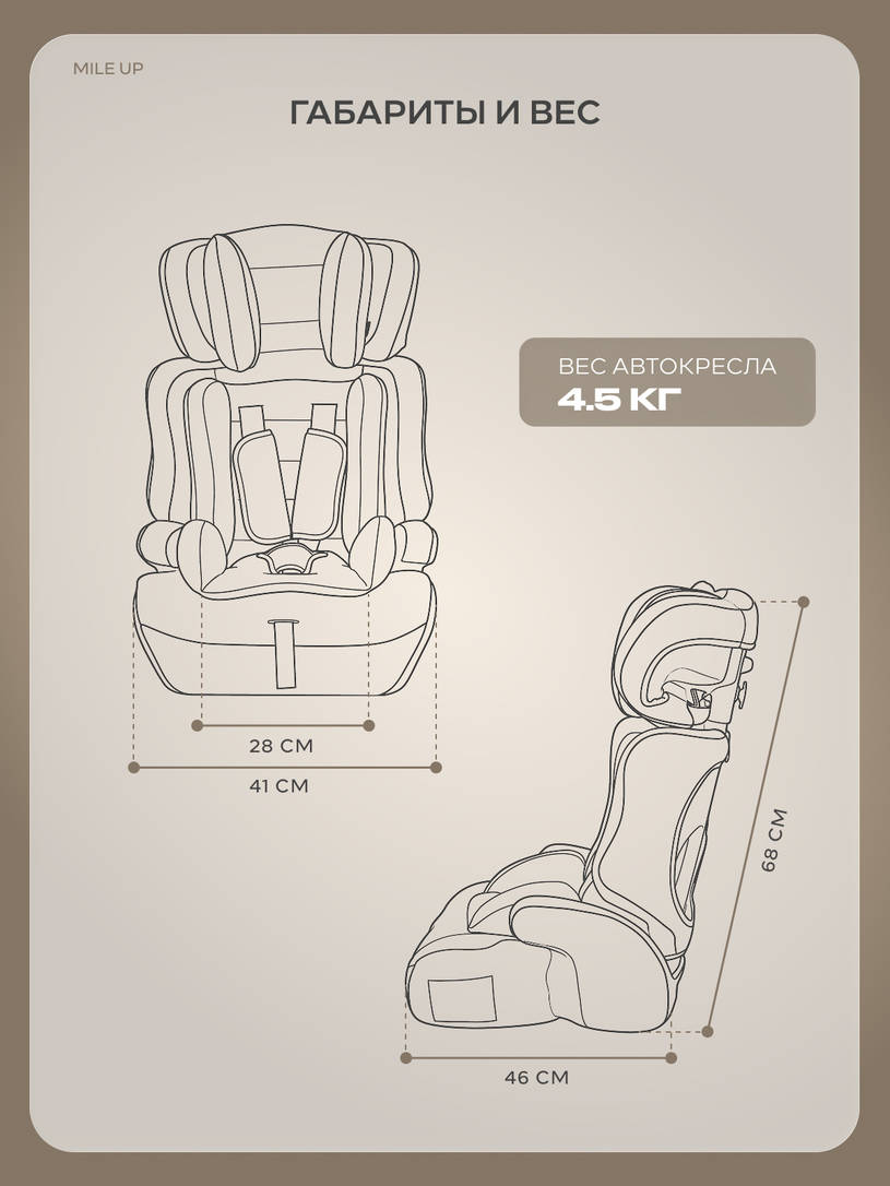 Автокресло Rant Basic Mile UP (76-150см) Black