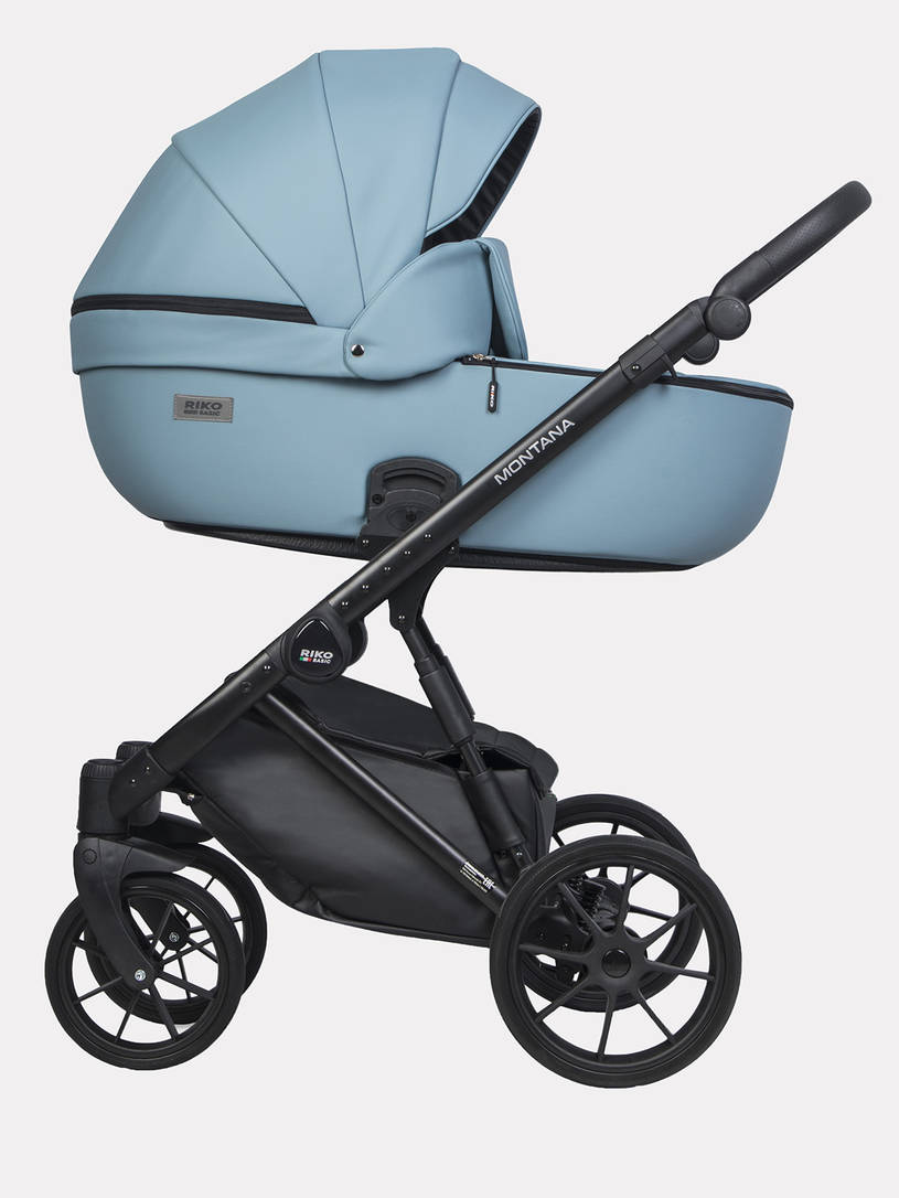 Коляска 2 в 1 Riko Basic Montana Ecco 16 blue, голубой