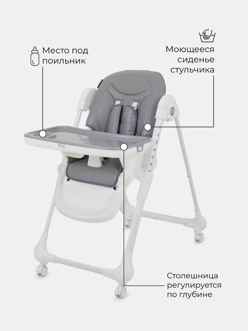 Стульчик для кормления Mowbaby Honey Grey