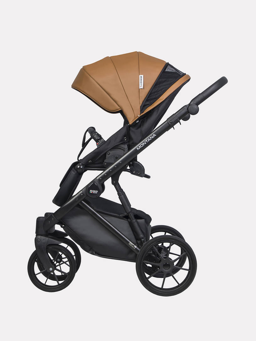 Коляска 2 в 1 Riko Basic Montana Ecco 18 caramel, коричневый