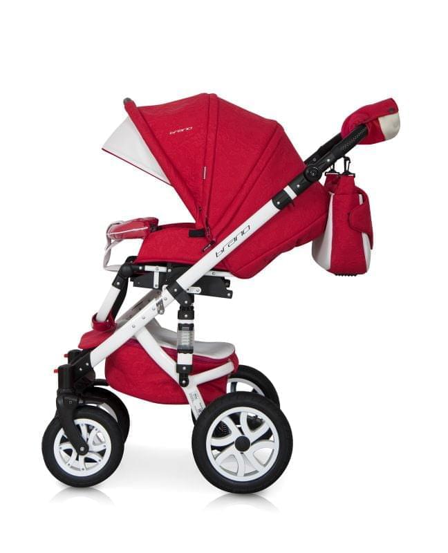 Коляска 2 в 1 Riko Bruno Ecco 20 бело-красный