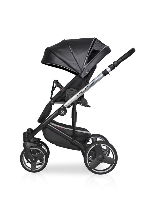 Коляска 2 в 1 Riko Basic Ozon Premium 32 чёрный-серебристый