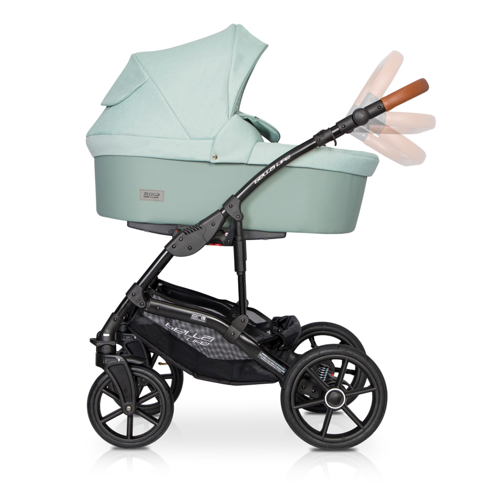 Коляска 3 в 1 Riko Basic Bella Life 02 Basil зеленый