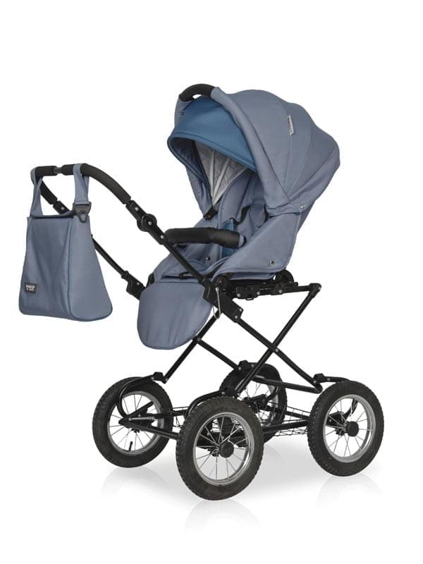 Коляска 2 в 1 Riko Basic Alfa Classic 08 серо-бирюзовый