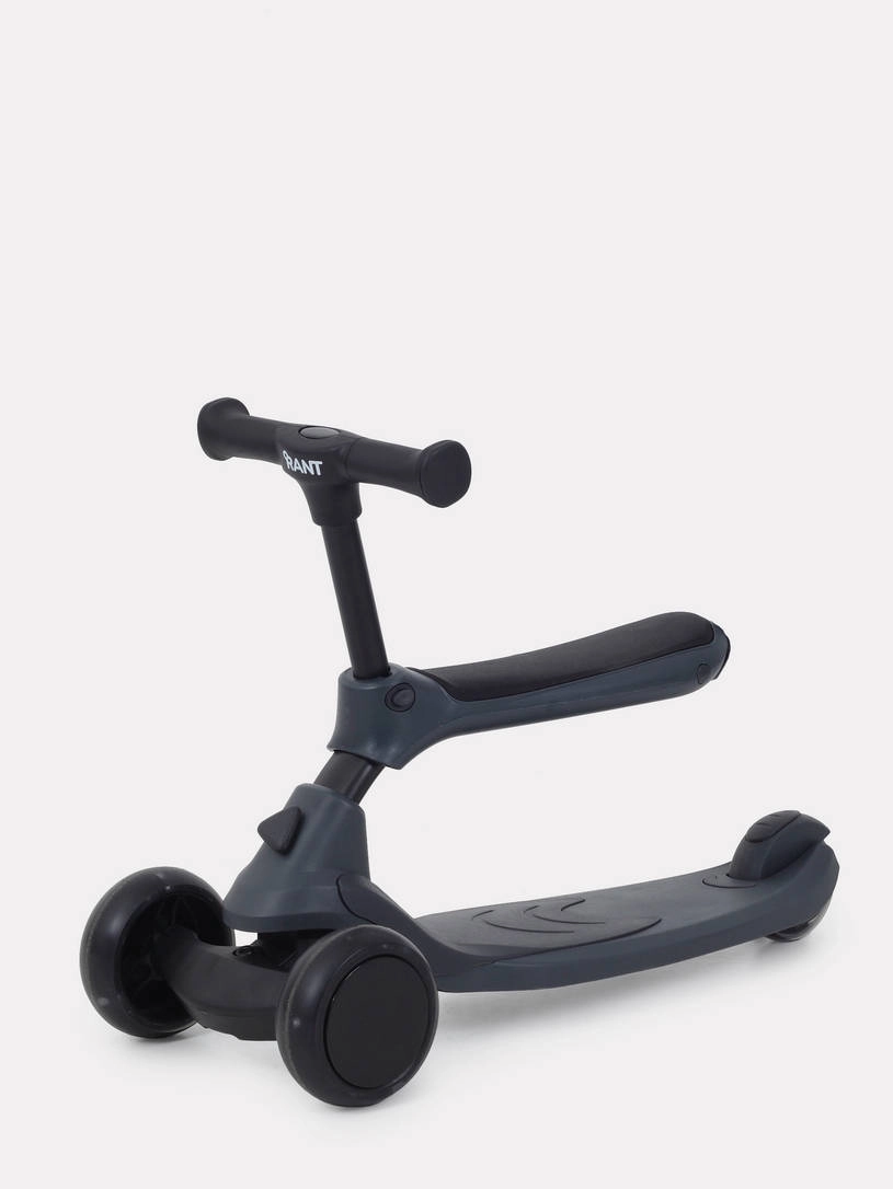 Беговел-самокат Rant Rider Plus со светящимися колесами серый