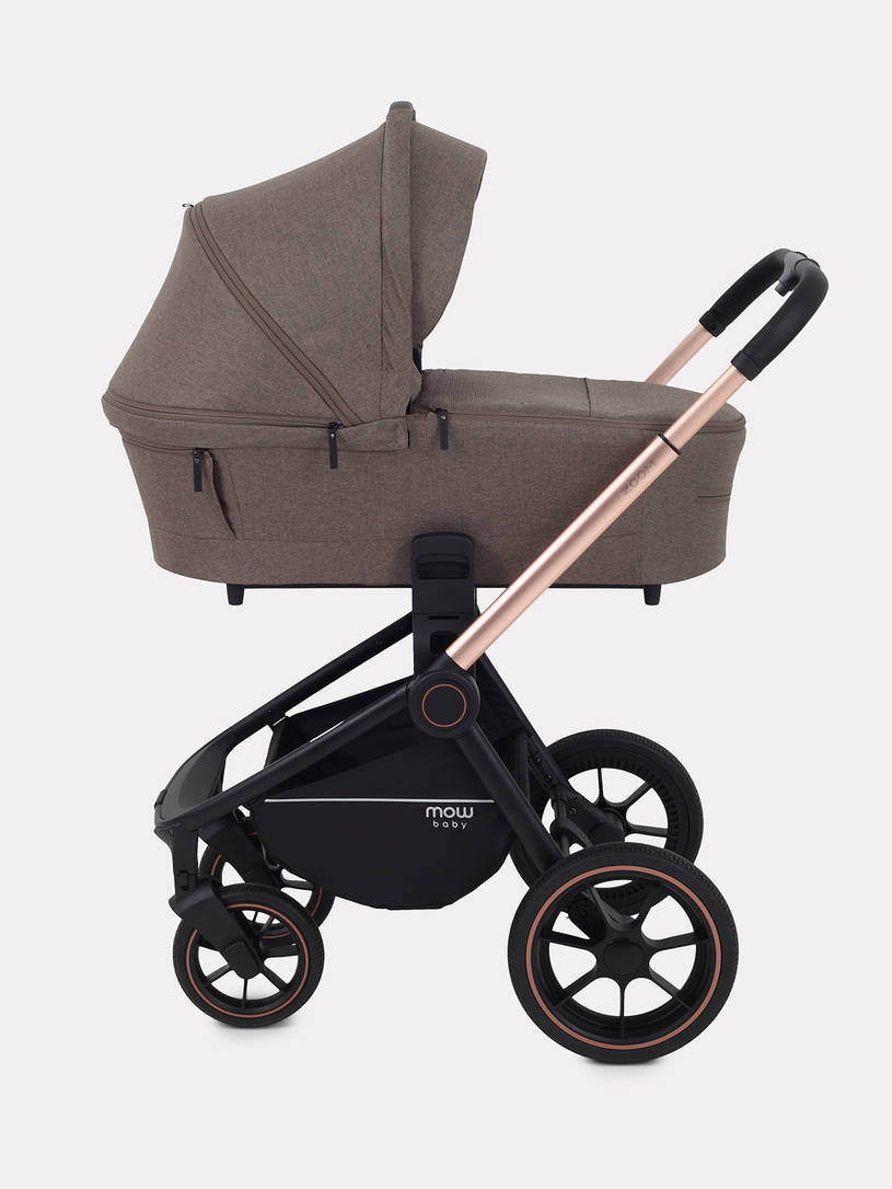 Коляска 2 в 1 Mowbaby Zoom PU gold cacao brown