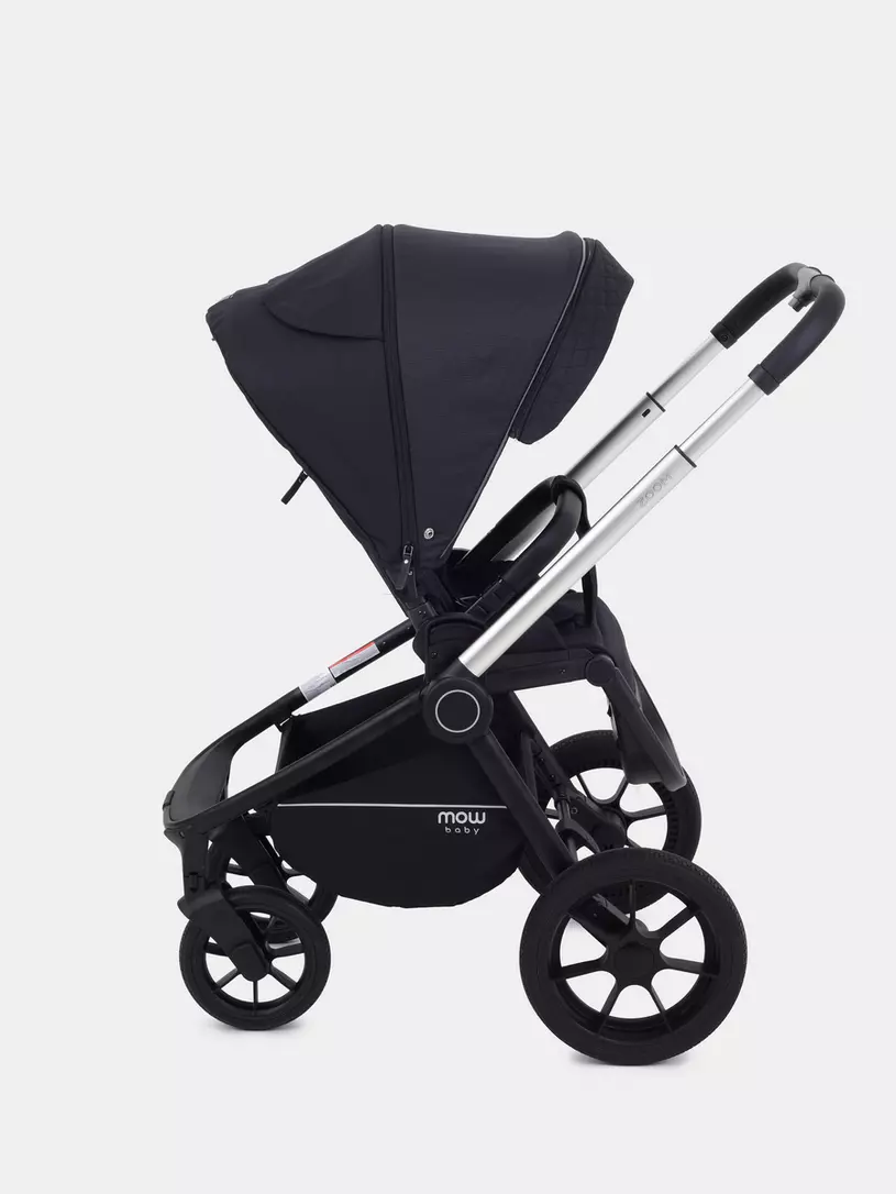 Коляска 3 в 1 Mowbaby Zoom Silver 2025 black