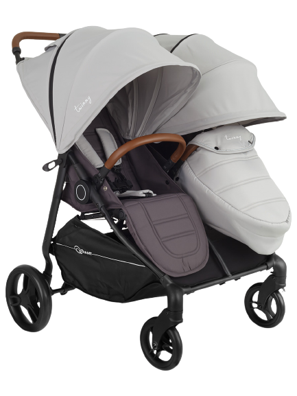 Коляска прогулочная для двойни Rant Twinny RA151 Soft grey. Цвет: Серый
