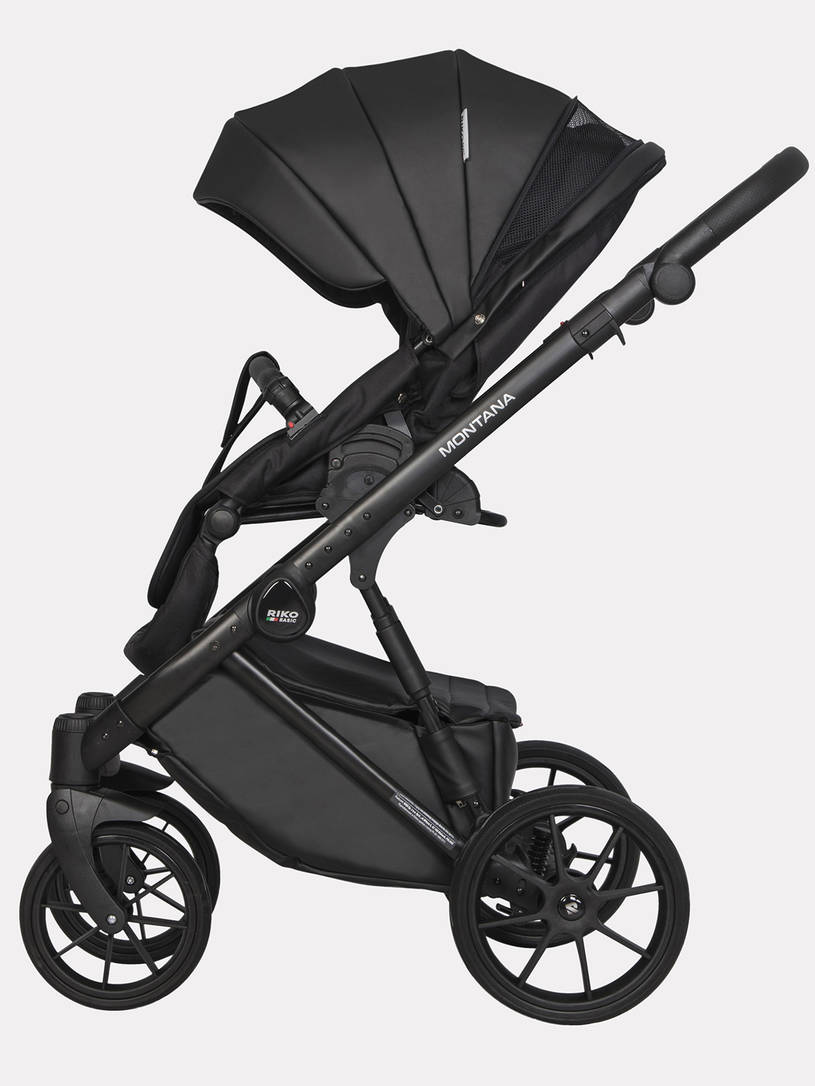 Коляска 2 в 1 Riko Basic Montana Ecco 12 Black черный