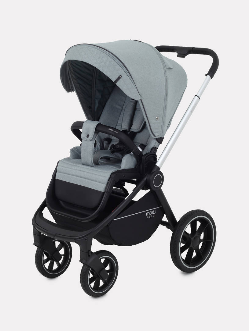 Коляска 2 в 1 Mowbaby Zoom PU silver green tea