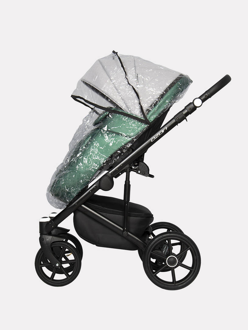 Коляска 2 в 1 Riko Basic Ozon Shine Prestige 05 серо-зеленый