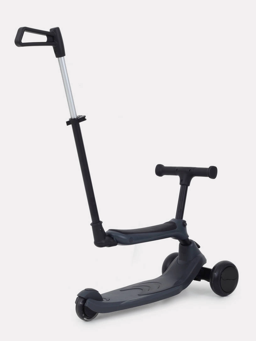 Беговел-самокат Rant Rider Plus со светящимися колесами серый