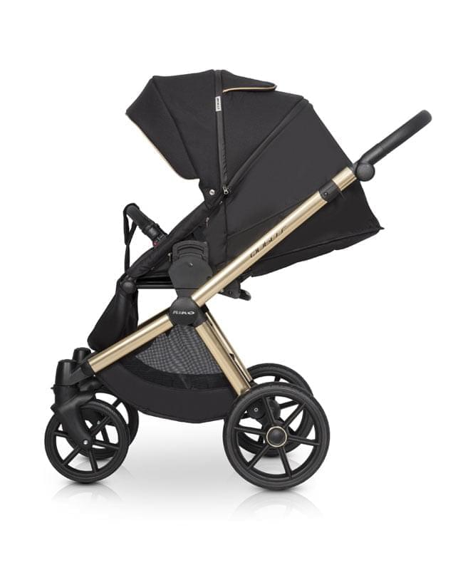 Коляска 2 в 1 Riko Qubus 05 черно-золотой