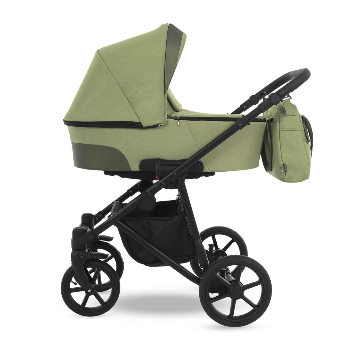 Коляска 2 в 1 Camarelo Ollio, Салатовый меланж / Салатовая эко-кожа (05)