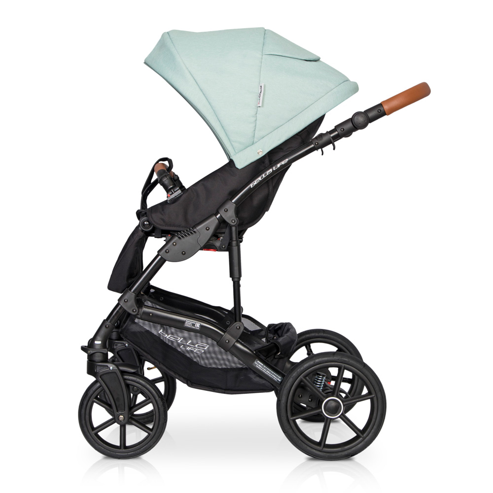 Коляска 3 в 1 Riko Basic Bella Life 02 Basil зеленый