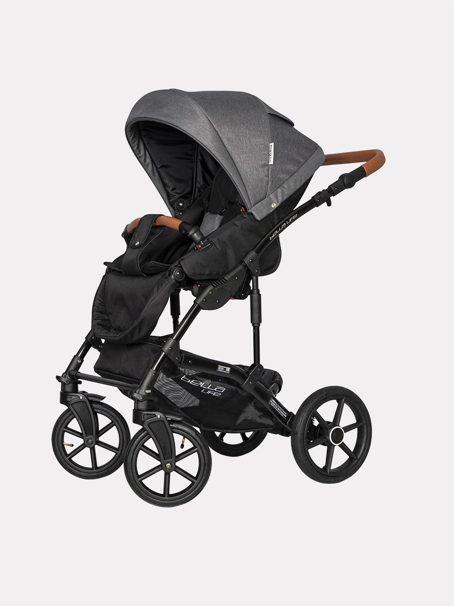 Коляска 3 в 1 Riko Basic Bella Life 06 Anthracite, графит
