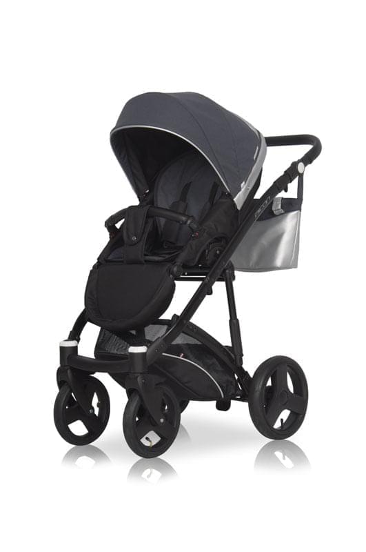 Коляска 3 в 1 Riko Basic Aicon 08 черно-белый