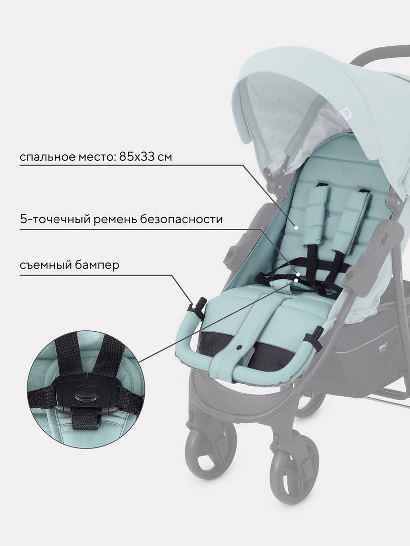Коляска прогулочная Mowbaby Cross 2024 mint