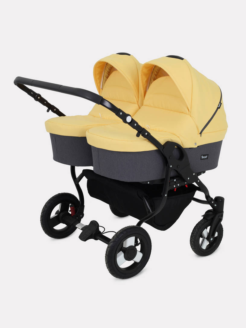 Коляска для двойни 2 в 1 Rant Dream Duo 07 серый-желтый
