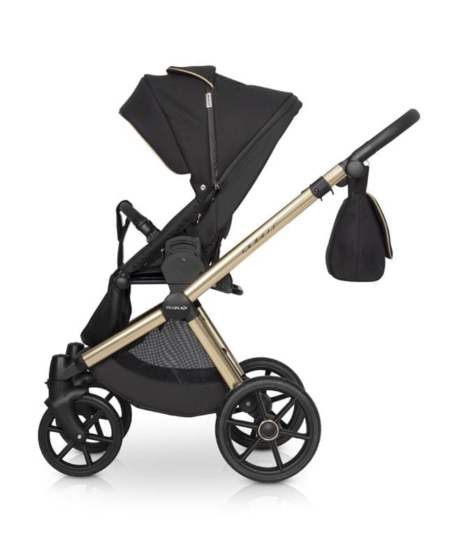 Коляска 2 в 1 Riko Qubus 05 черно-золотой