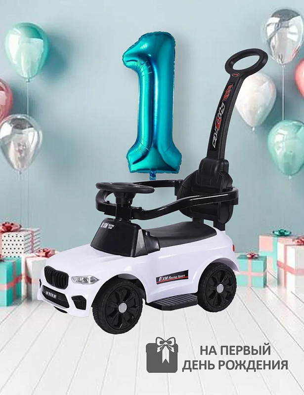 Детская каталка Sevillababy XM Racing 3 в 1 с ручкой 815-2 white/белый