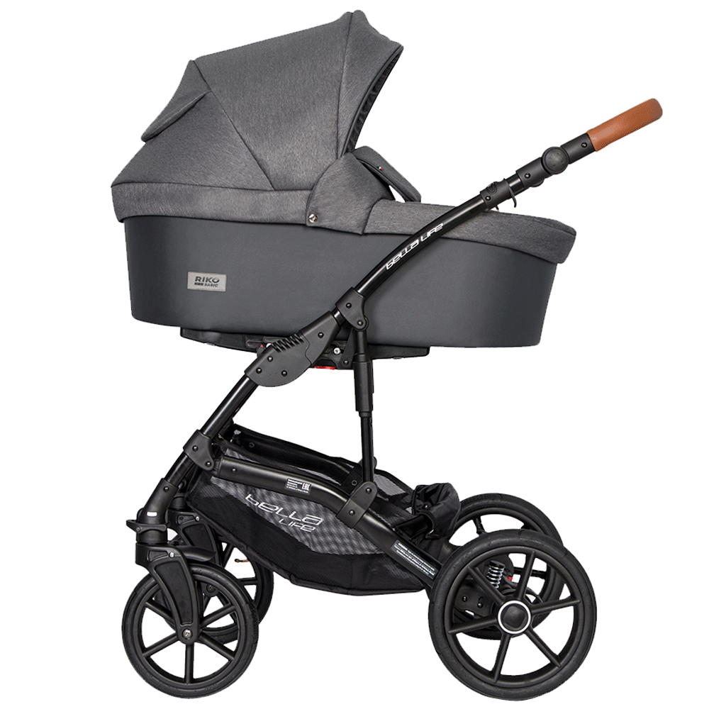 Коляска 3 в 1 Riko Basic Bella Life 06 Anthracite, графит