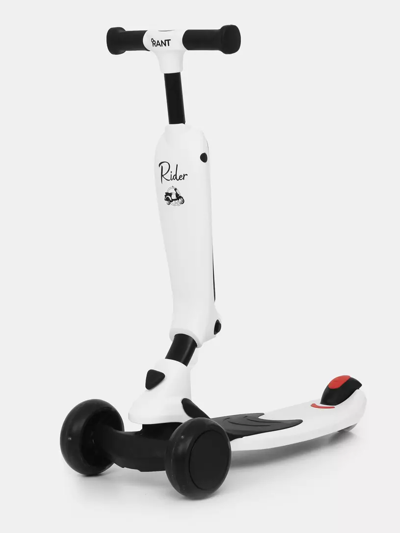 Беговел-самокат Rant Rider со светящимися колесами белый