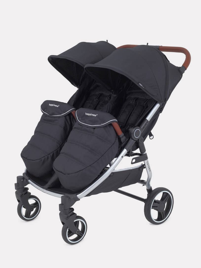 Коляска для близнецов MOWBABY Tandem MB170 Black