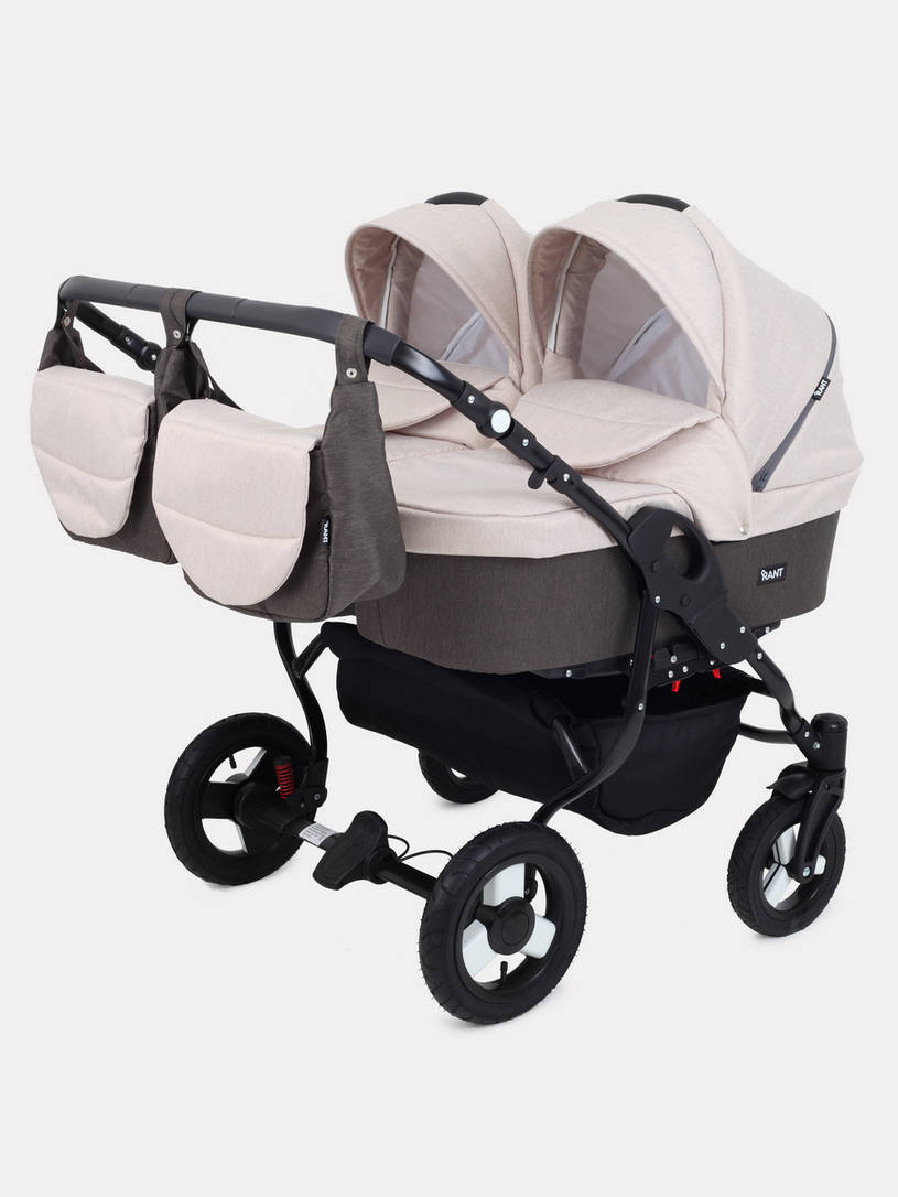 Коляска для двойни 2 в 1 Rant Dream Duo 05 коричневый-бежевый