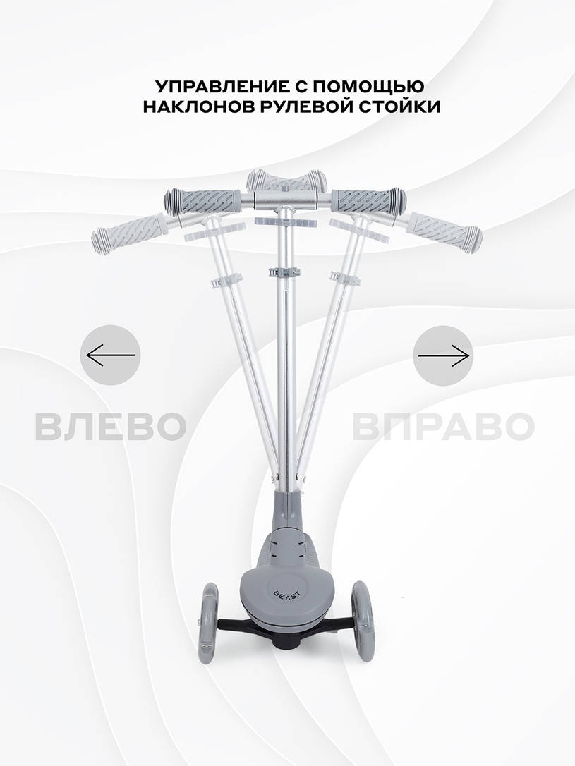 Самокат 3-х колесный Rant Beast Grey