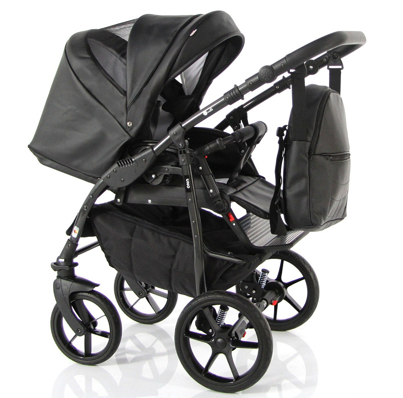 Детская коляска Sevillababy Uno 2 в 1 чёрный экокожа