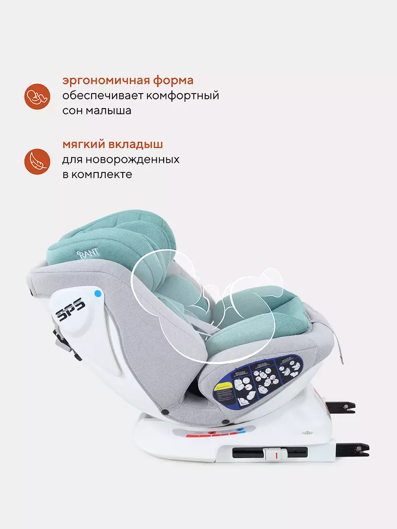 Автокресло Rant Nitro 0/1/2/3 (0-36 кг) Grey/Mint