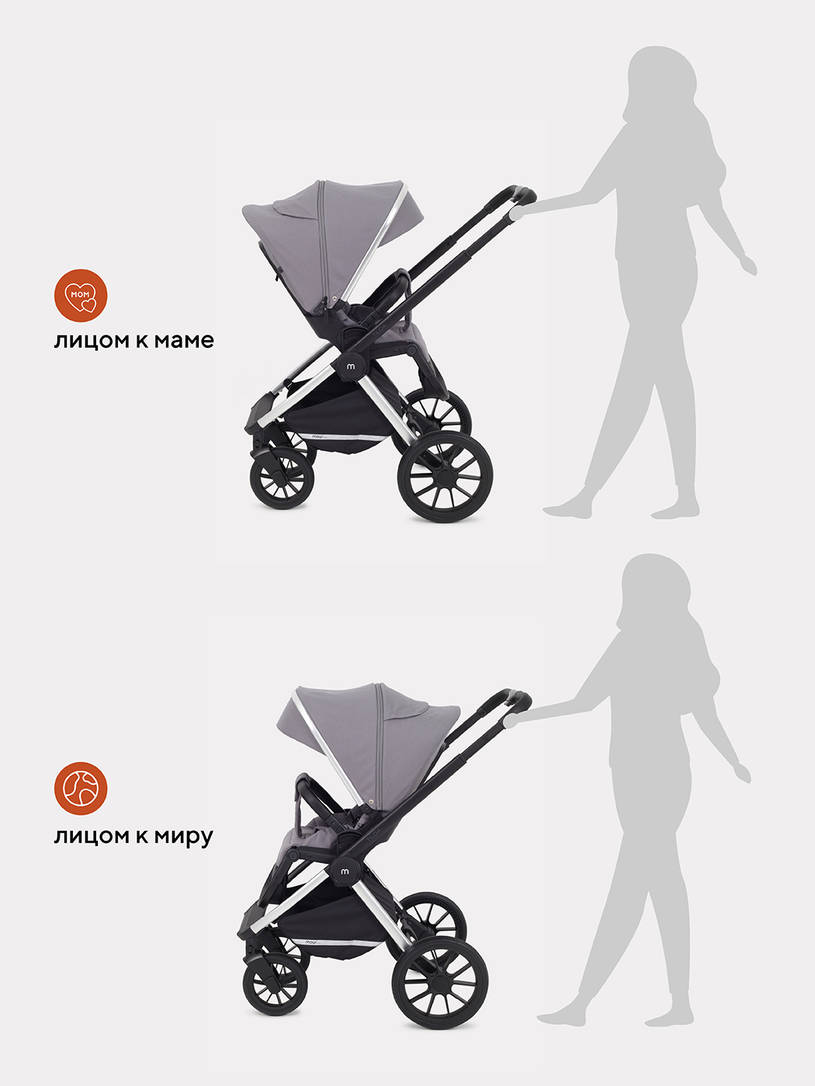 Коляска 2 в 1 Mowbaby Tilda Grey