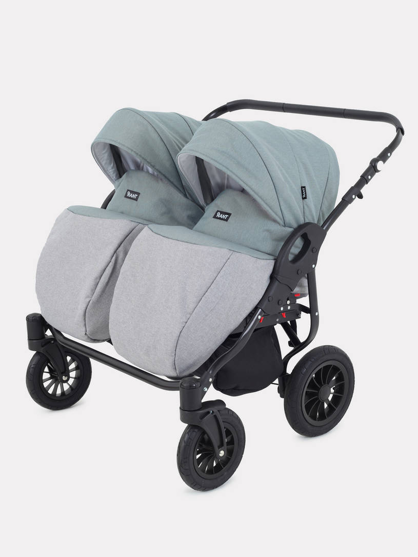 Коляска для двойни 2 в 1 Rant Siena Duo 09 серый-зеленый