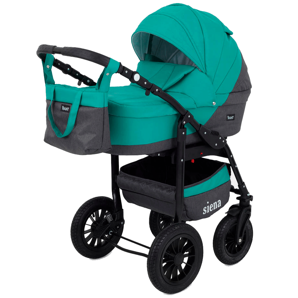 Коляска 3 в 1 Rant Siena 11 серый-темно-зеленый