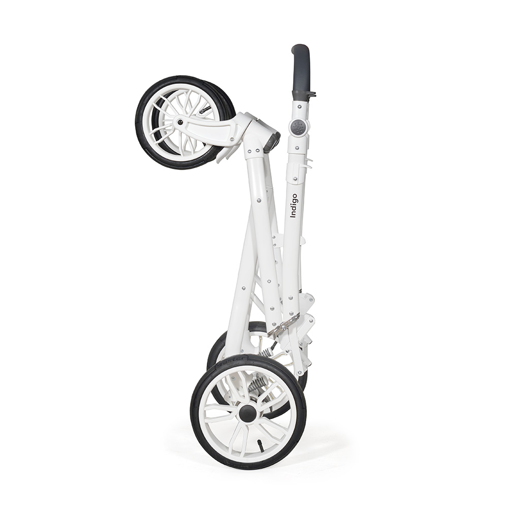 Коляска 2 в 1 Indigo PORTO - Po 07 (белая кожа+белый узор)