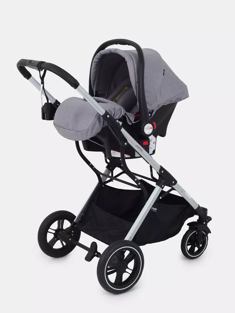 Коляска-трансформер 3 в 1 Mowbaby Jasper Silver grey