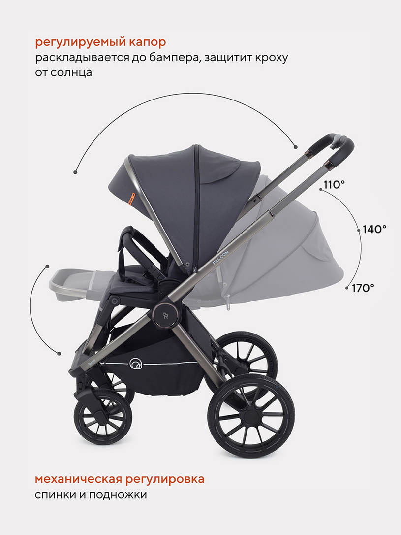 КОЛЯСКА 2 В 1 RANT FALCON GRAPHITE