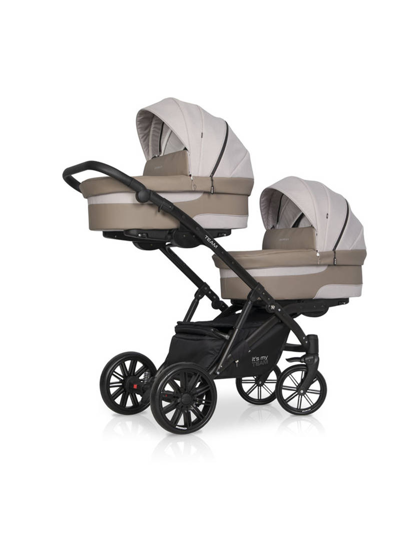 Коляска для двойни 2 в 1 Riko Team 2020 бежевый