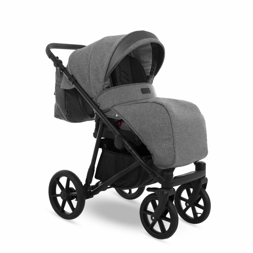 Коляска 2 в 1 Camarelo Ollio, Серый меланж / Темно-серая эко-кожа (01)