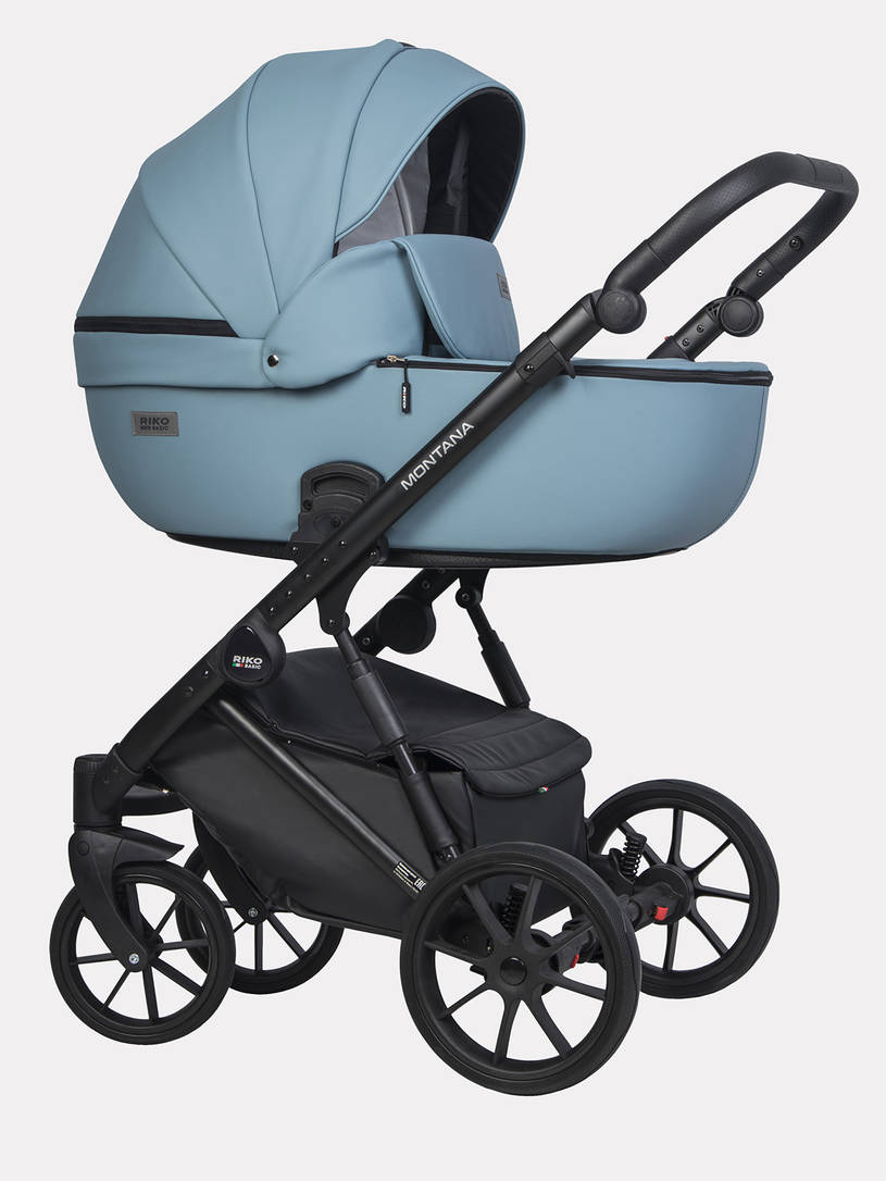 Коляска 2 в 1 Riko Basic Montana Ecco 16 blue, голубой