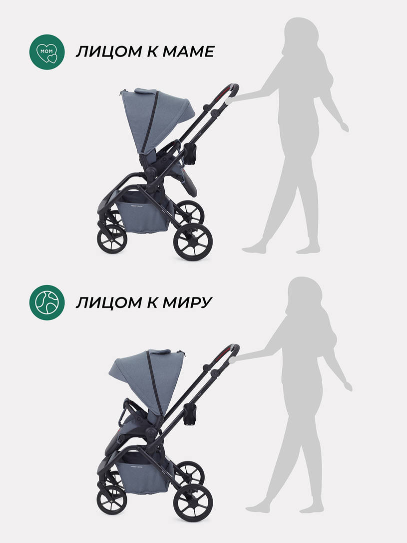 Коляска прогулочная Mowbaby Mio Grey