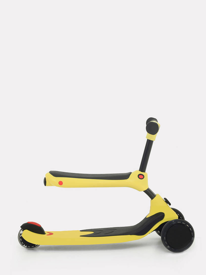 Беговел-самокат Rant Rider со светящимися колесами желтый