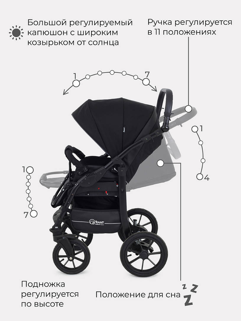 Коляска 3 в 1 Rant Patio Black