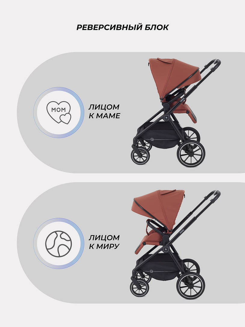 Коляска 2 в 1 Rant Moss Maroon brown
